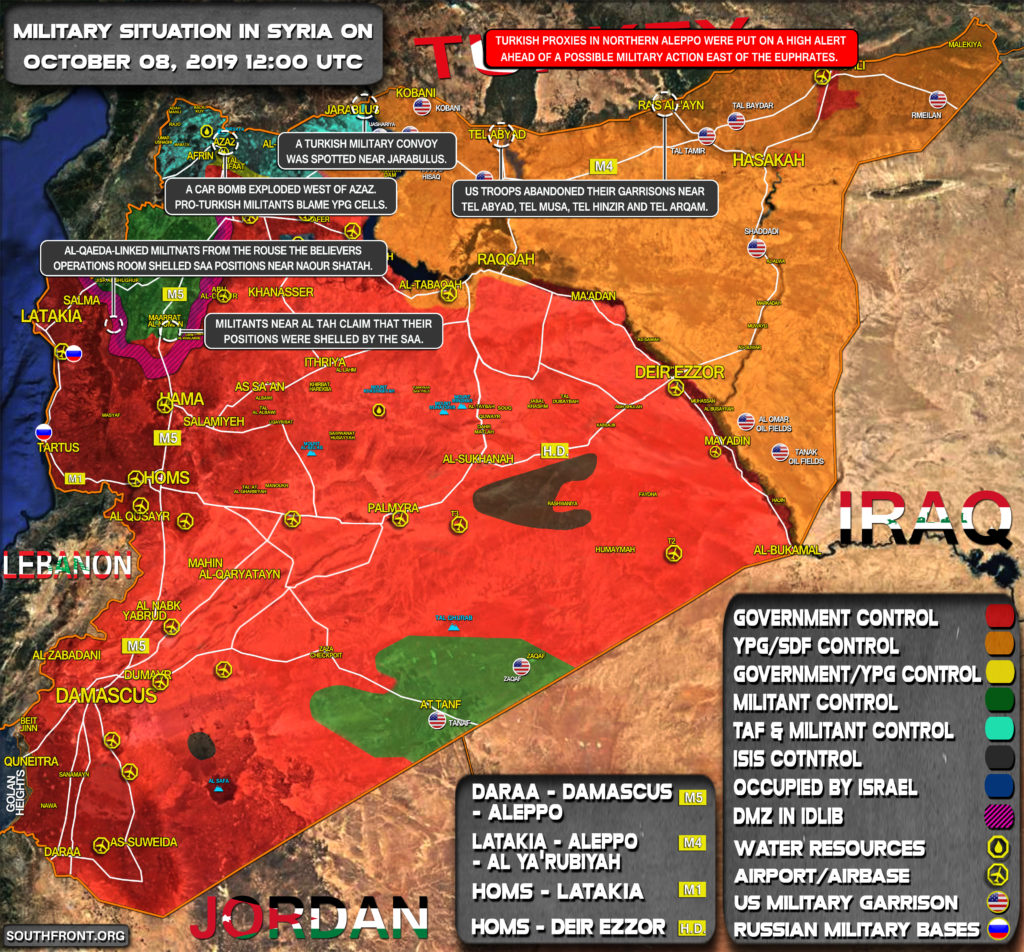 Military Situation In Syria On October 8, 2019 (Map Update)