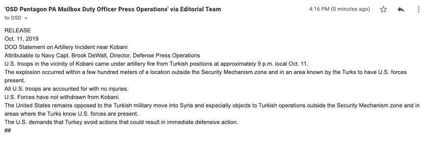 US Used Warplanes, Attack Helicopters To Fight Off Turkish-backed Forces Near Ain Issa