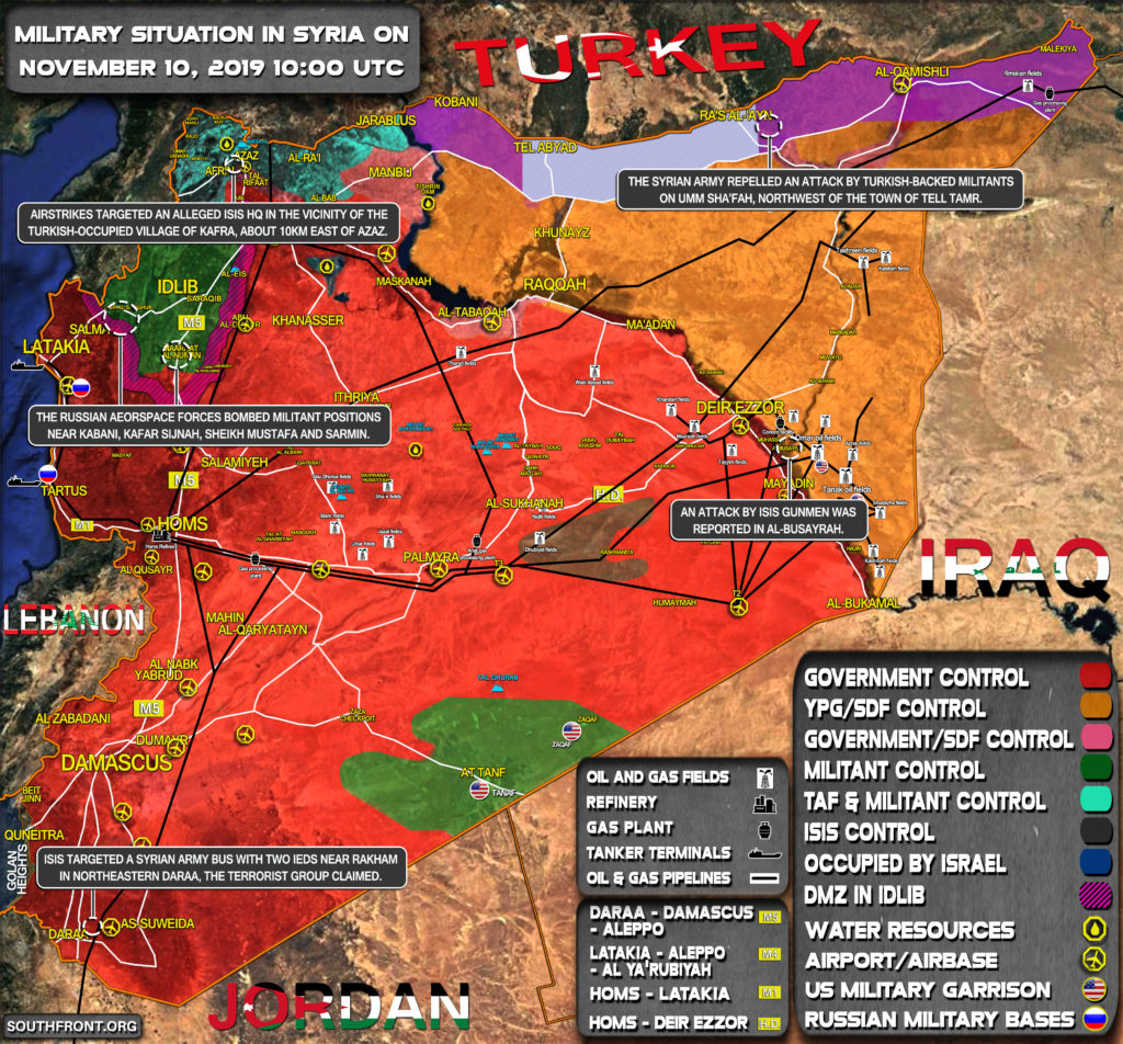 Military Situation In Syria On November 10, 2019 (Map Update)