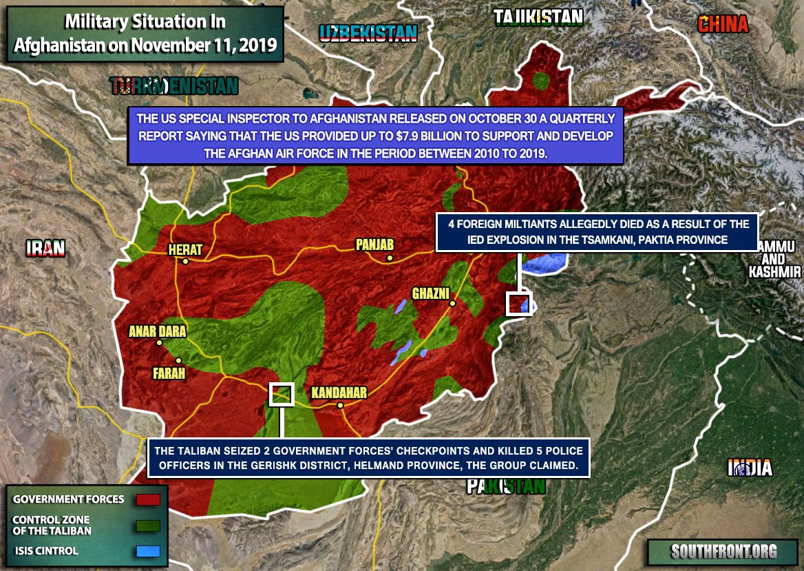 2019 Map Military Situation In Afghanistan On November 11, 2019 (Map Update ...