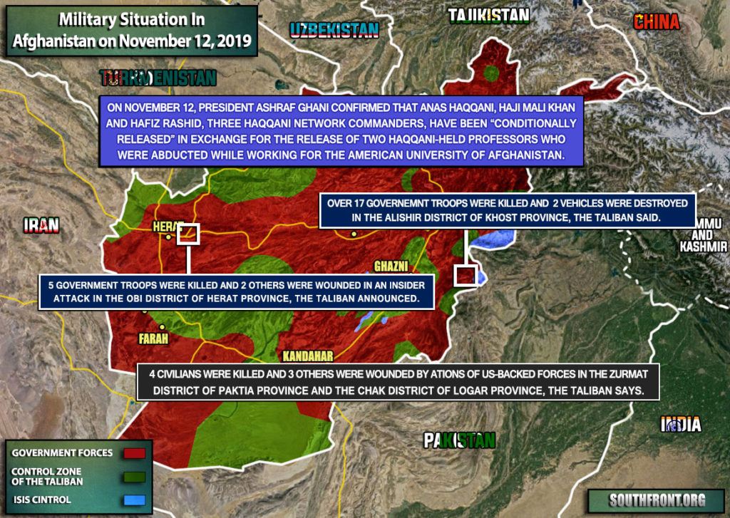 Military Situation In Afghanistan On November 12, 2019 (Map Update)