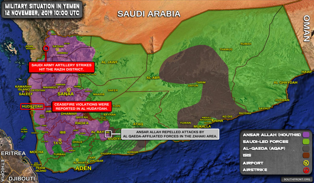 Military Situation In Yemen On November 12, 2019 (Map Update)