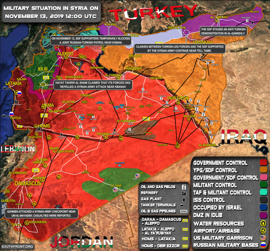 Military Situation In Syria On November 13, 2019 (Map Update)