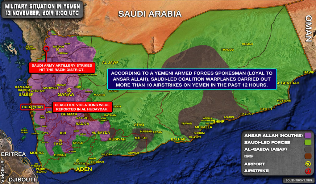 Military Situation In Yemen On November 13, 2019 (Map Update)