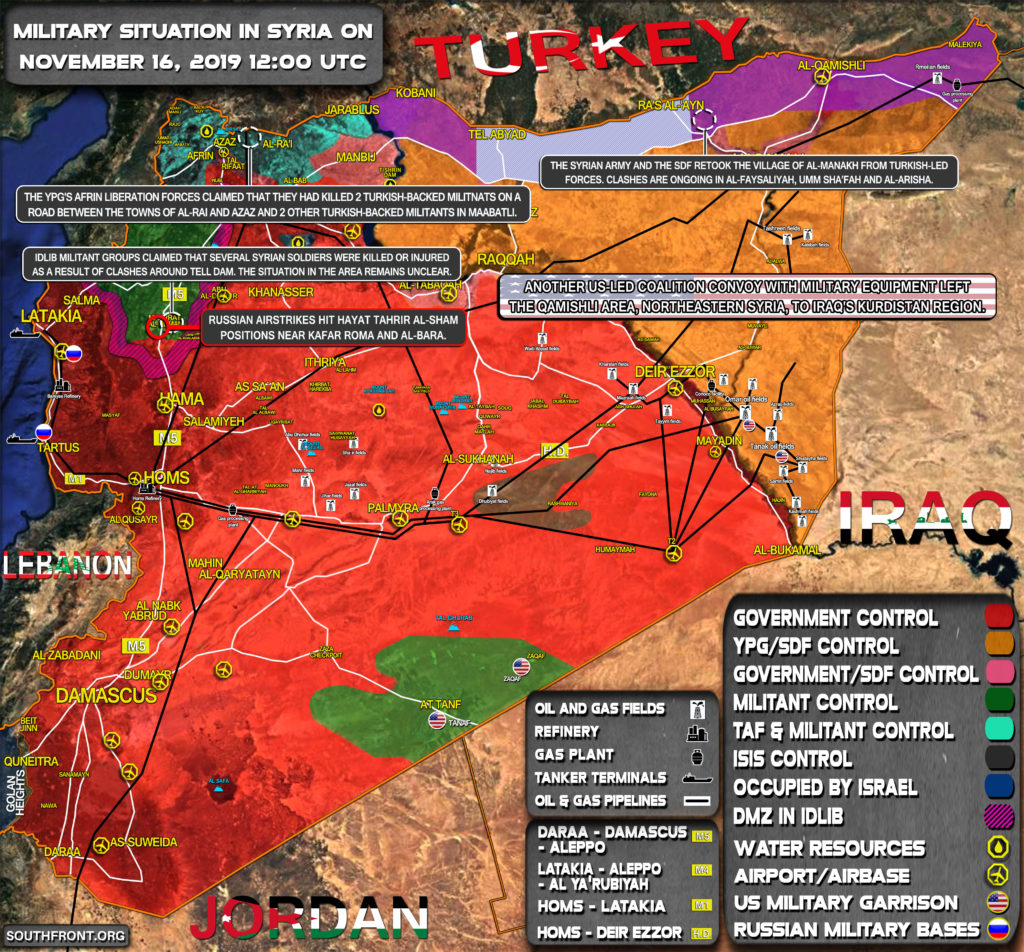 Military Situation In Syria On November 16, 2019 (Map Update)