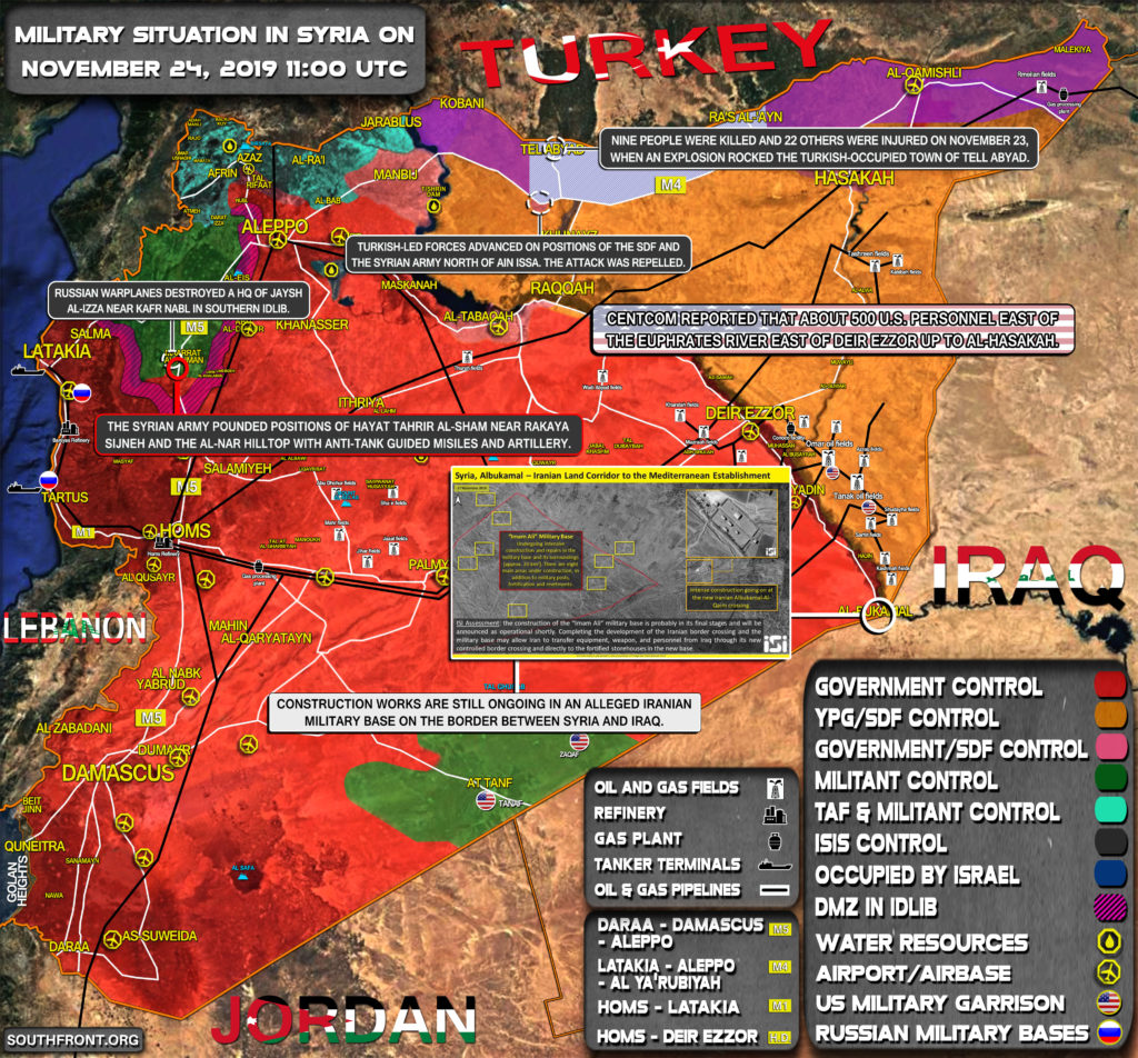 Military Situation In Syria On November 24, 2019 (Map Update)