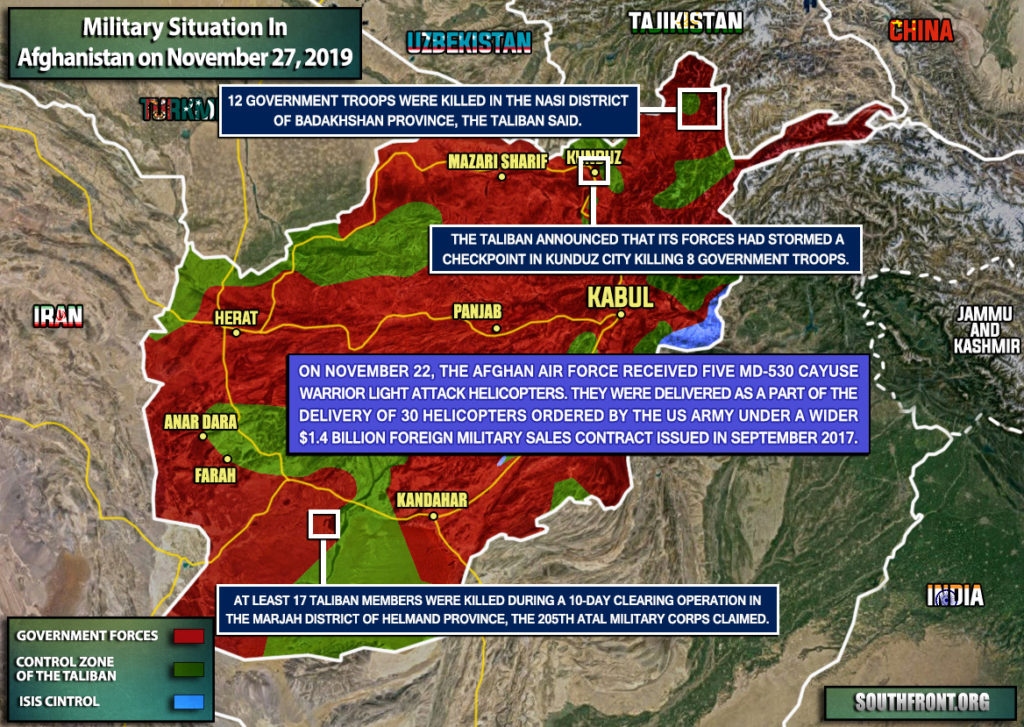 Military Situation In Afghanistan On November 27, 2019 (Map Update)