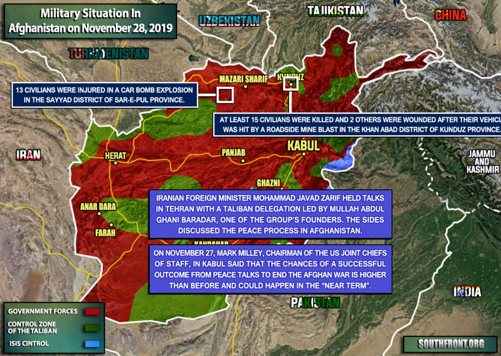 Military Situation In Afghanistan On November 28, 2019 (Map Update)