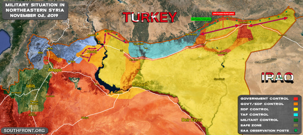 Map Update: Military Situation In Northern Syria On November 2, 2019