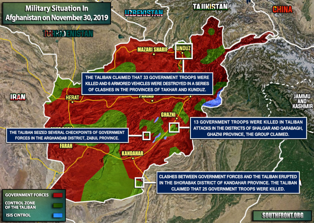 Military Situation In Afghanistan On November 30, 2019 (Map Update)