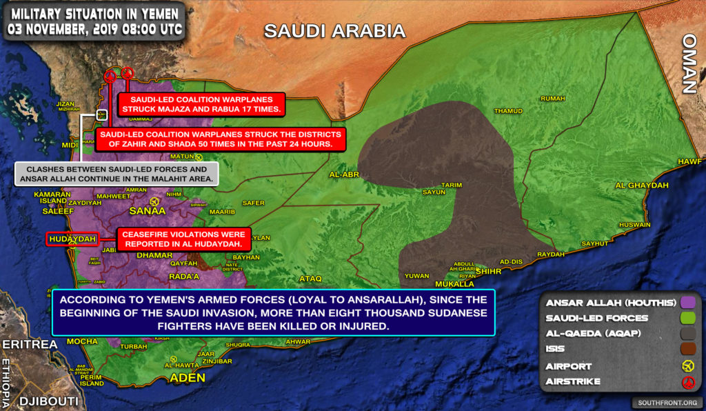 Military Situation In Yemen On November 3, 2019 (Map Update)