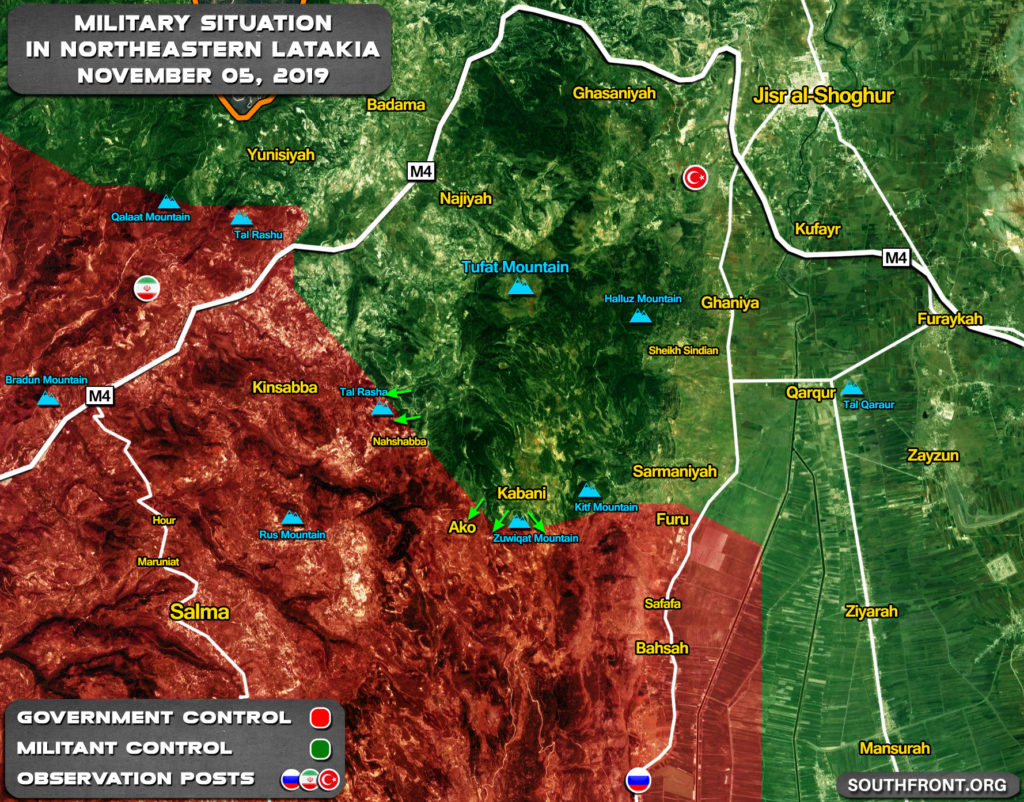 Military Situation In Northern Lattakia On November 5, 2019 (Map Update)