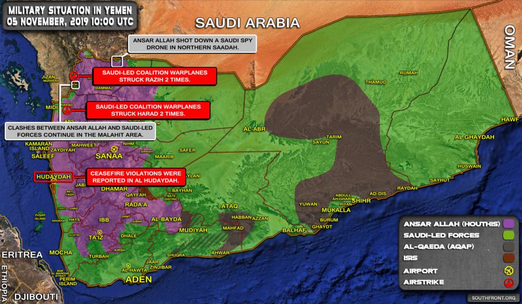 Military Situation In Yemen On November 5, 2019 (Map Update)