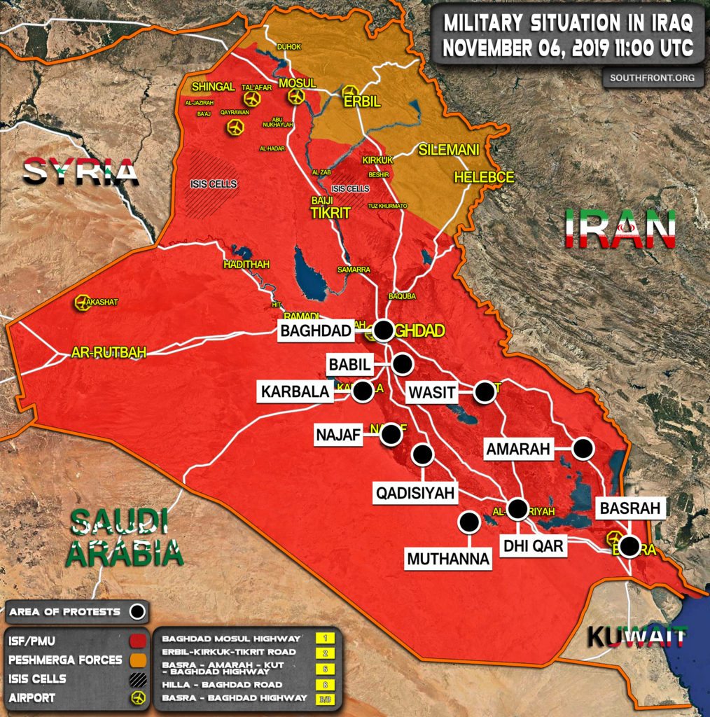 Map Update: Areas Of Protests In Iraq