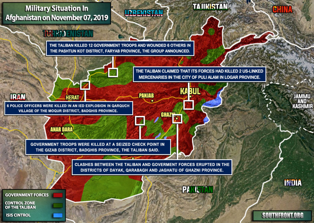 Military Situation In Afghanistan On November 7, 2019 (Map Update)