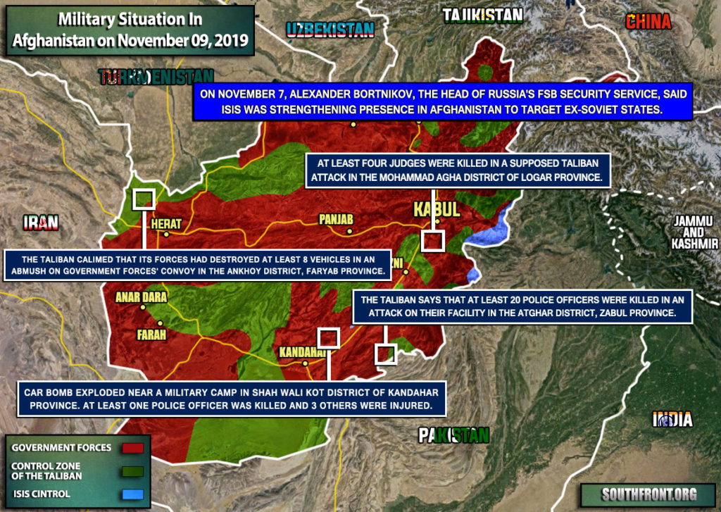 Military Situation In Afghanistan On November 9, 2019 (Map Update)