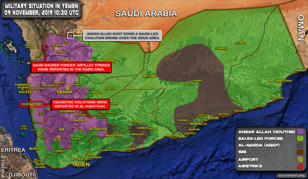 Military Situation In Yemen On November 9, 2019 (Map Update)