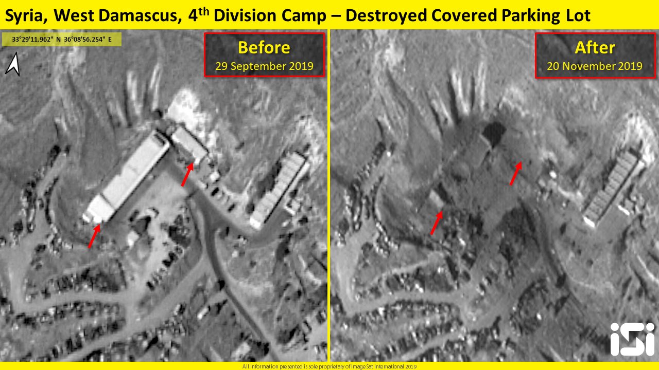 Satellite Image: Israel Targeted 4th Division Military Camp During Recent Attack On Syria