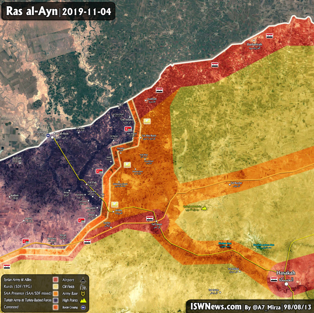 Map Update: Military Situation In Ras Al-Ayn Area In Northeastern Syria