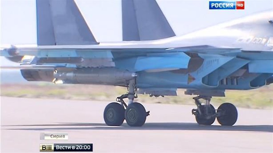 In Video: Russian Su-34 Drops 1,5 Ton Guided Bomb On Terrorist Position In Syria’s Idlib