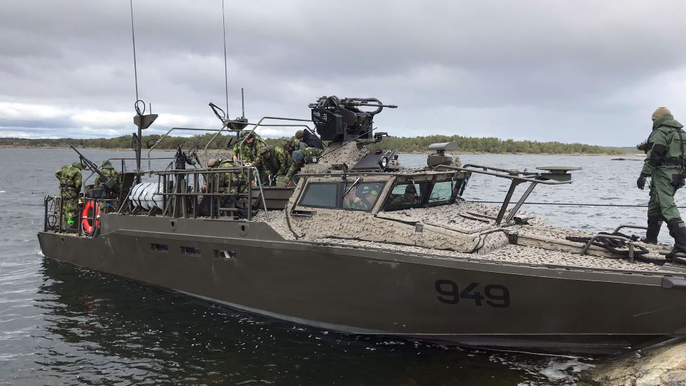 SAAB Delivers Its First New CB90 HSM Assault Boat to Swedish Navy