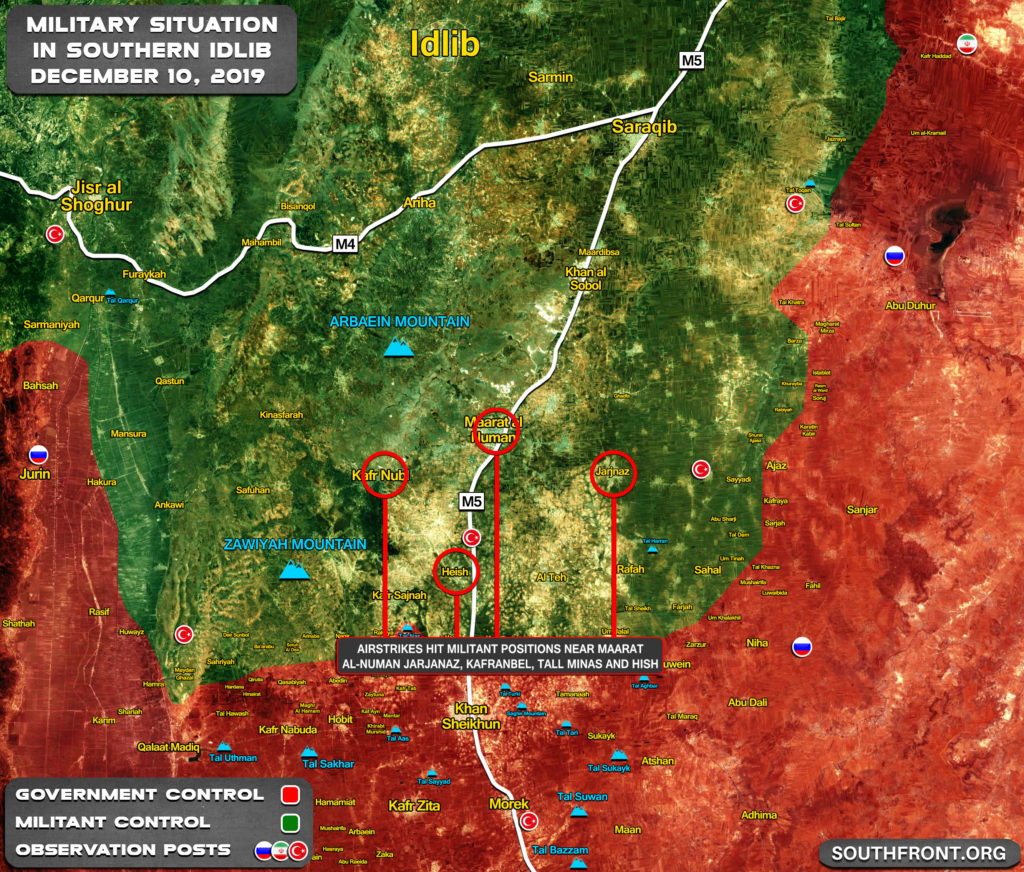 Military Situation In Southern Idlib On December 10, 2019 (Map Update)