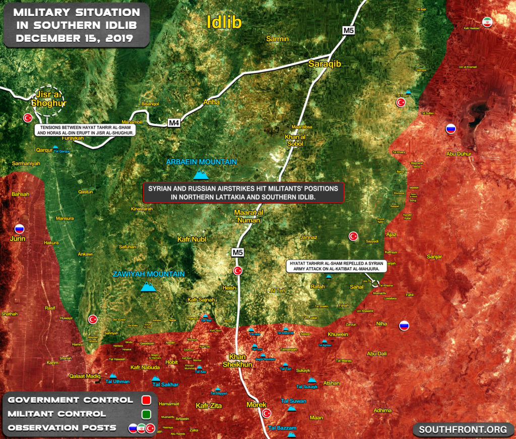 Military Situation In Southern Idlib On December 15, 2019 (Map Update)