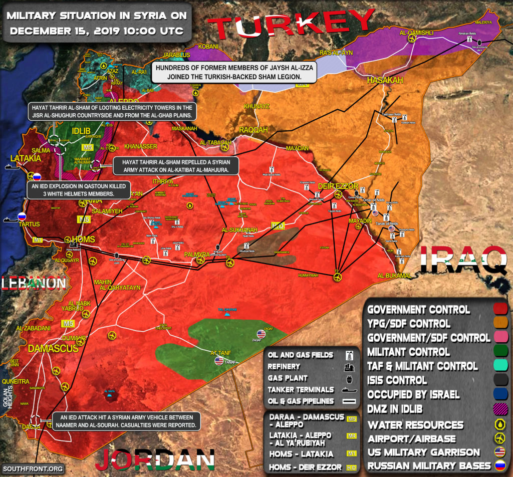 Military Situation In Syria On December 15, 2019 (Map Update)