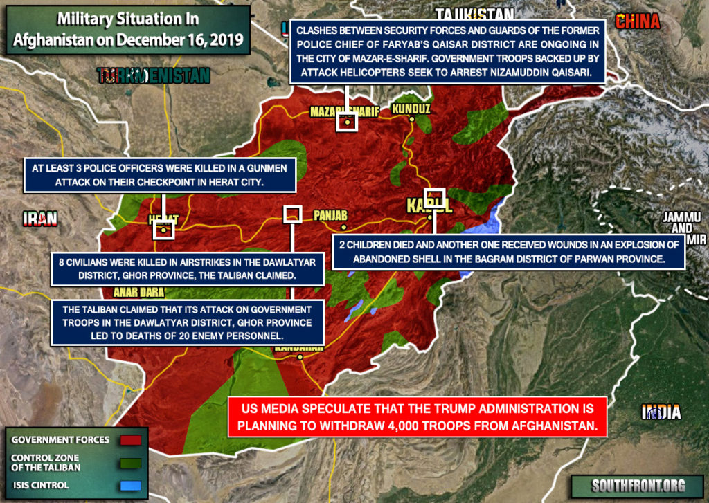 Military Situation In Afghanistan On December 16, 2019 (Map Update)