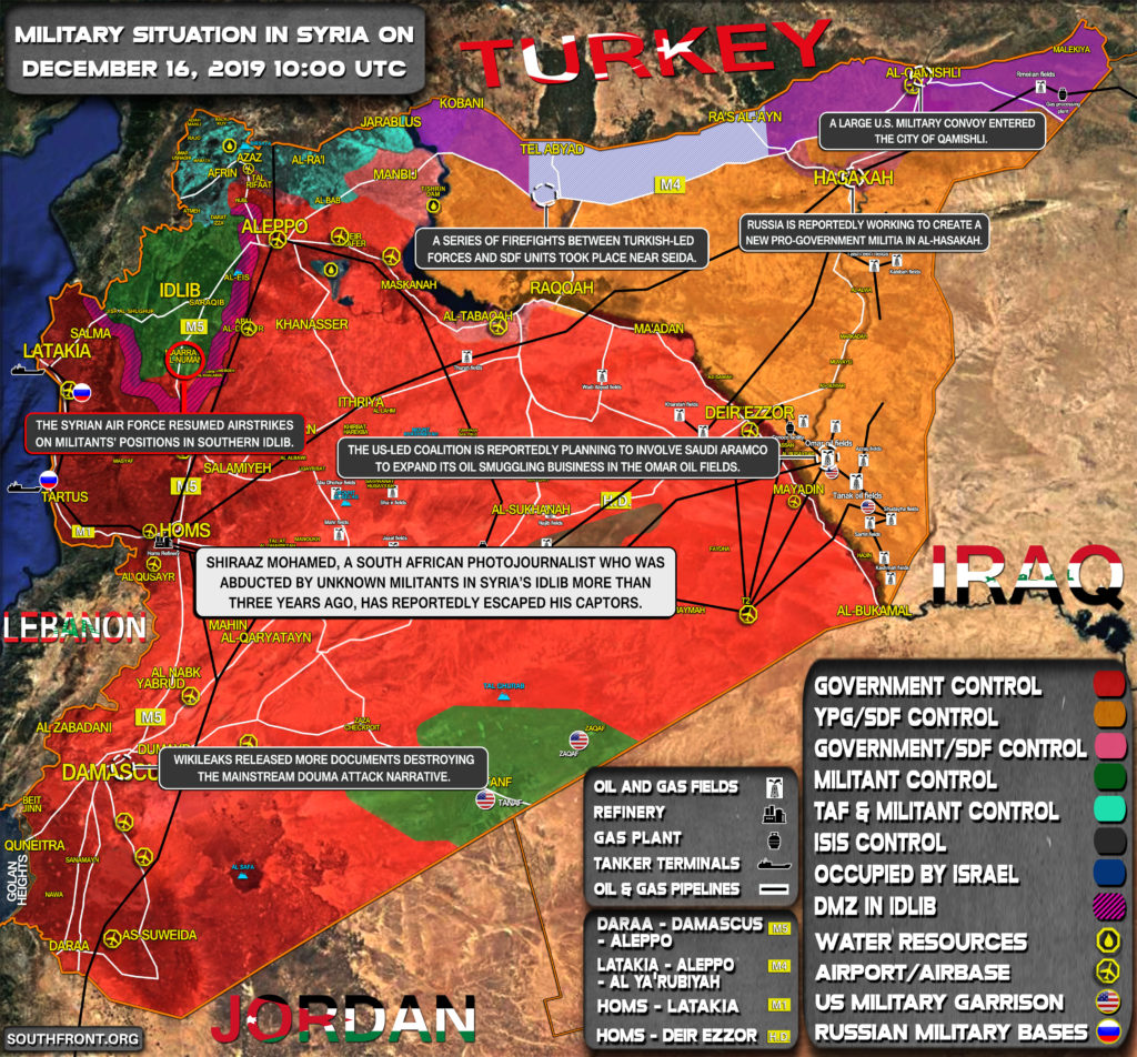 Military Situation In Syria On December 16, 2019 (Map Update)