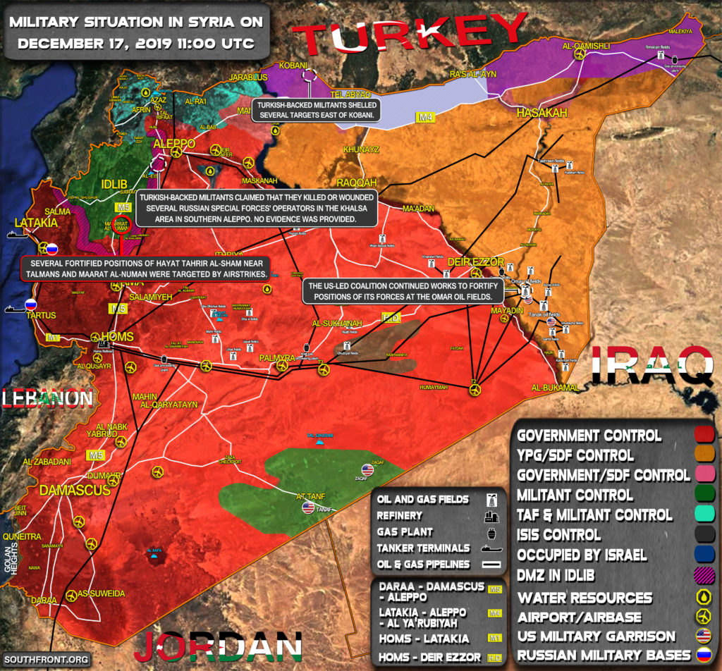 Military Situation In Syria On December 17, 2019 (Map Update)