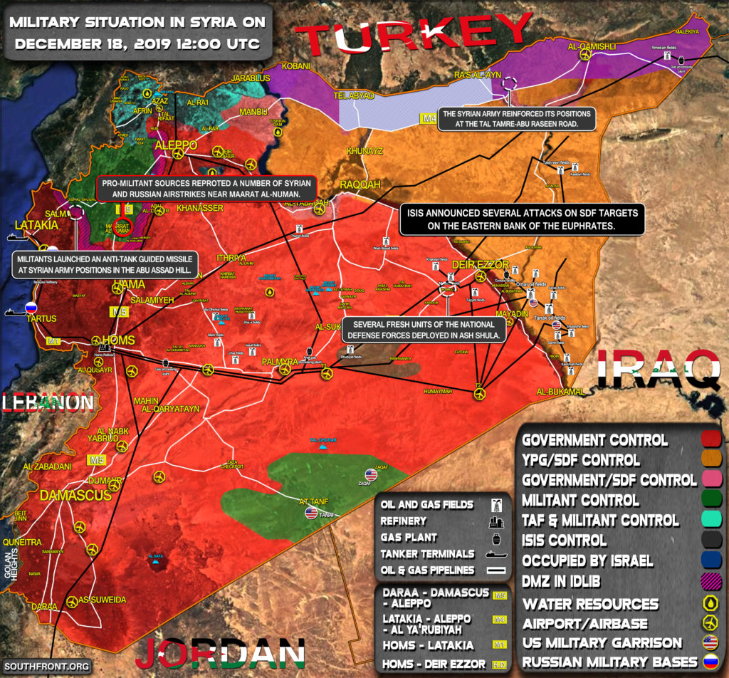 Military Situation In Syria On December 18, 2019 (Map Update)