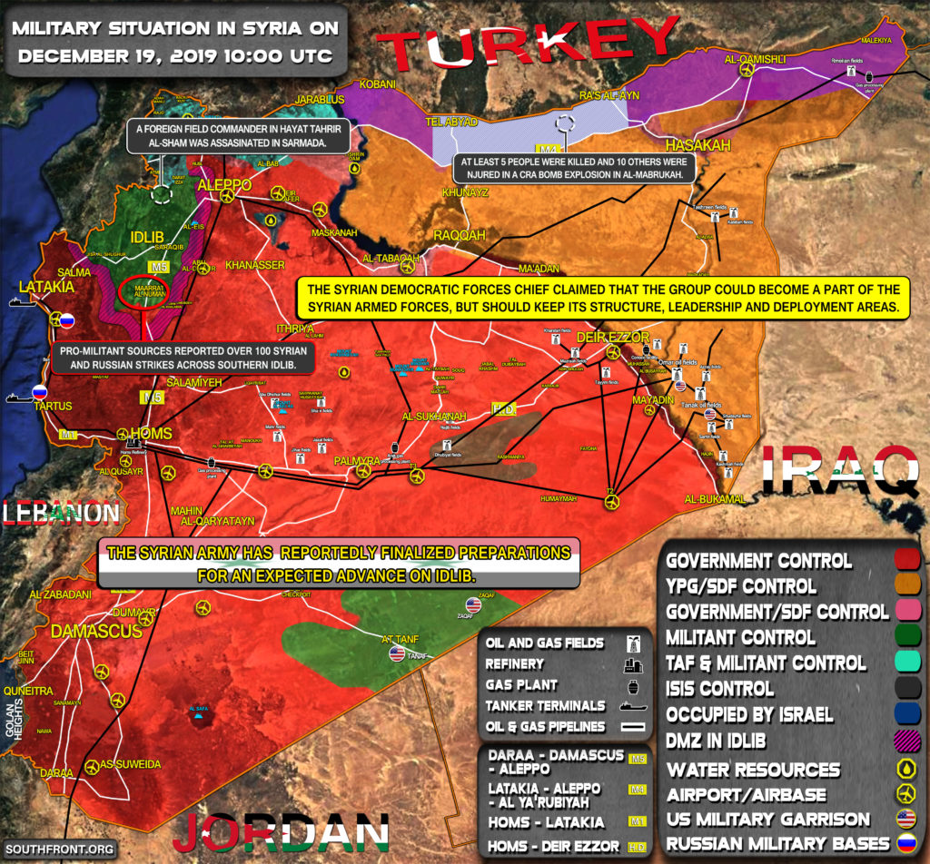 Military Situation In Syria On December 19, 2019 (Map Update)