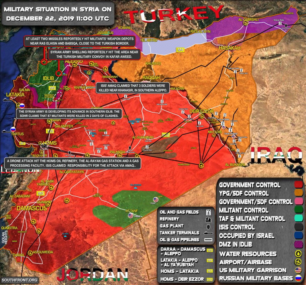 Military Situation In Syria On December 22, 2019 (Map Update)