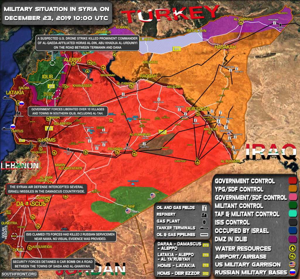 Military Situation In Syria On December 23, 2019 (Map Update)