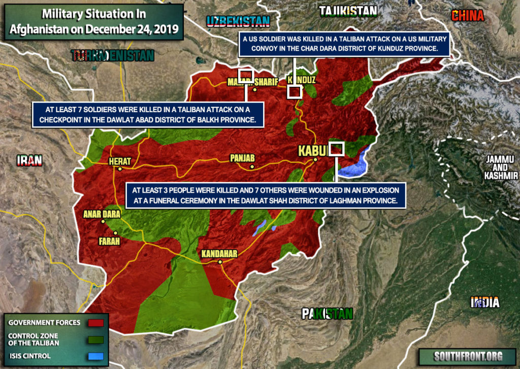 Military Situation In Afghanistan On December 24, 2019 (Map Update)