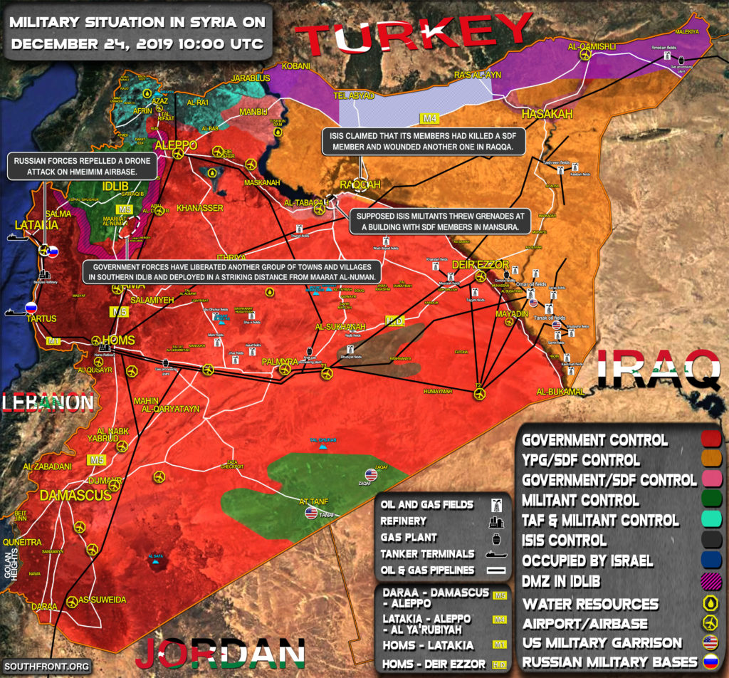 Military Situation In Syria On December 24, 2019 (Map Update)