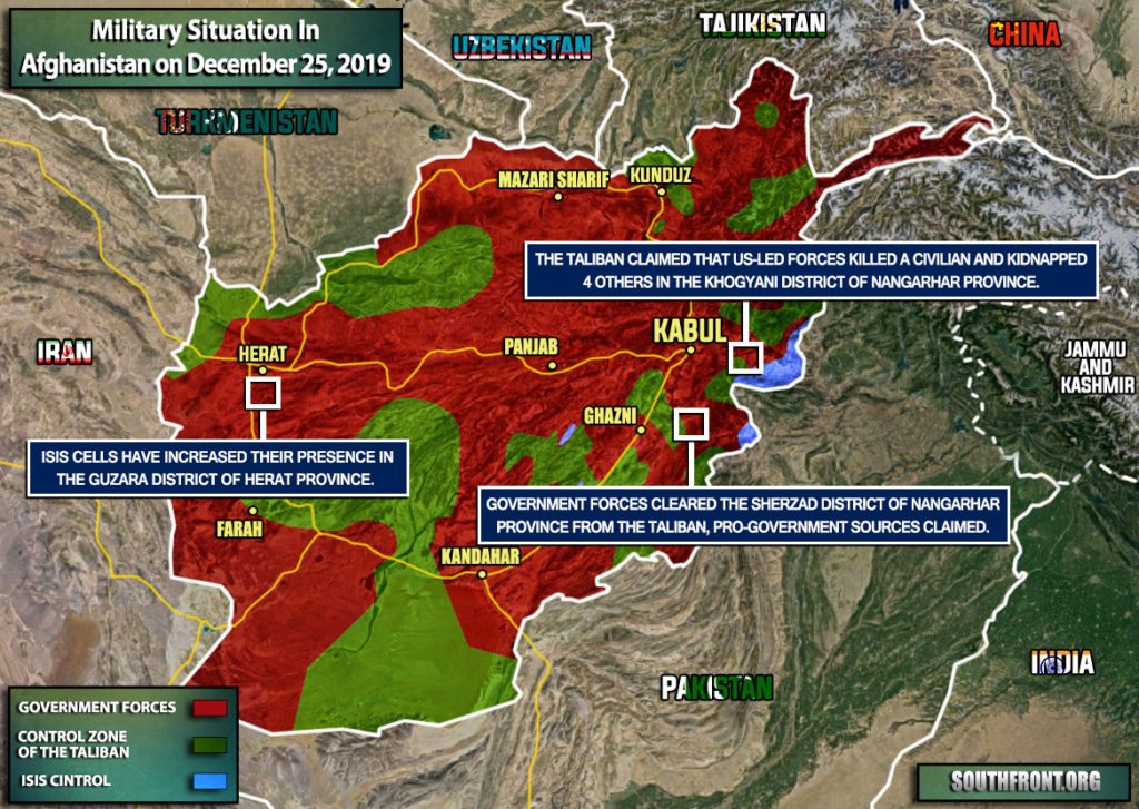 Military Situation In Afghanistan On December 25, 2019 (Map Update)