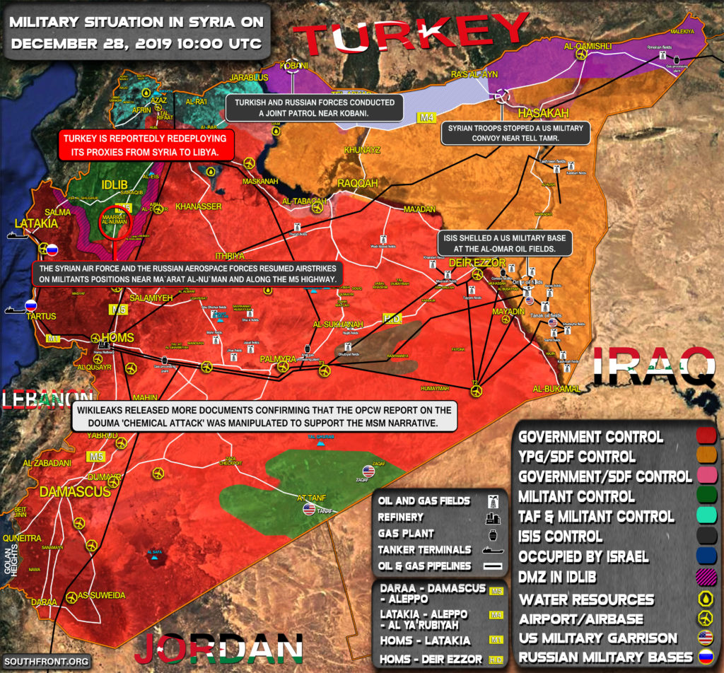 Military Situation In Syria On December 28, 2019 (Map Update)