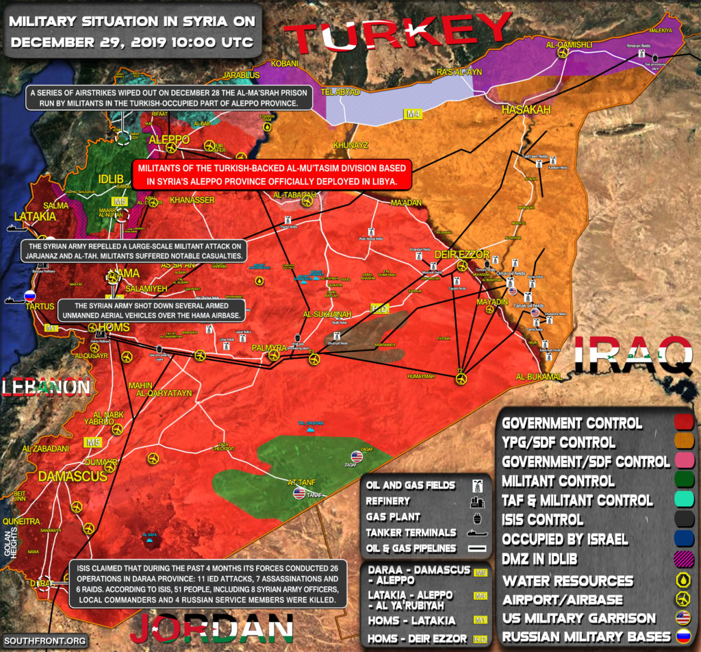 Military Situation In Syria On December 29, 2019 (Map Update)