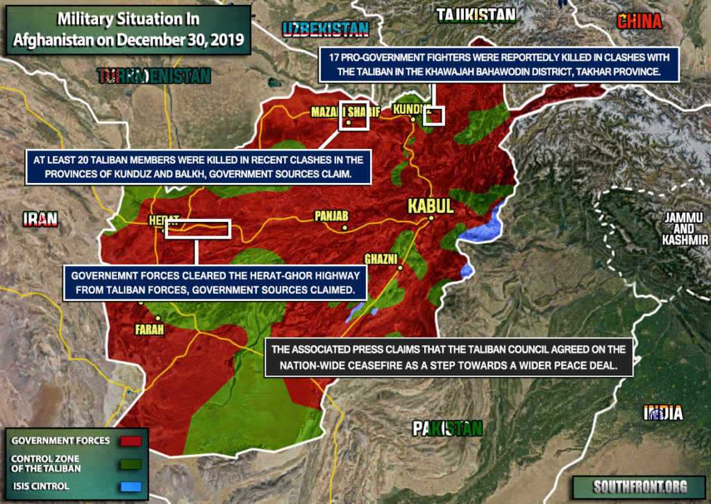 Military Situation In Afghanistan On December 30, 2019 (Map Update)