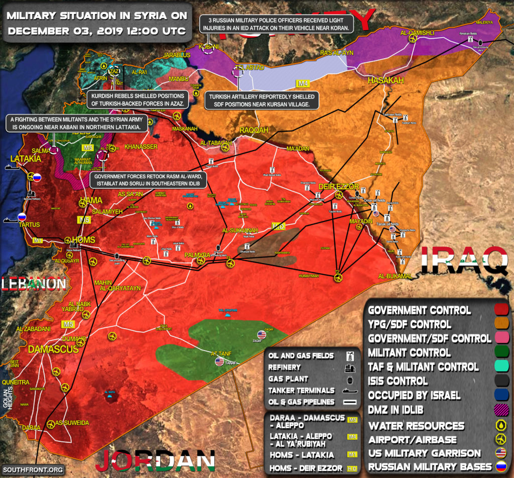 Military Situation In Syria On December 3, 2019 (Map Update)