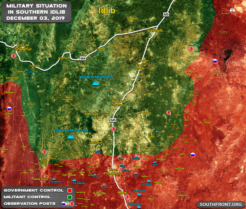 Map Update: Military Situation In Southern Idlib On December 4, 2019