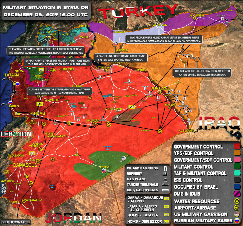 Military Situation In Syria On December 5, 2019 (Map Update)