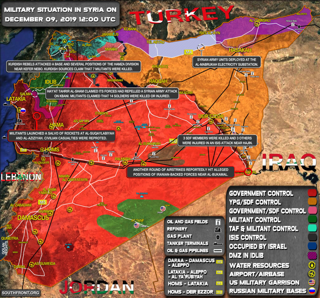 Military Situation In Syria On December 9, 2019 (Map Update)