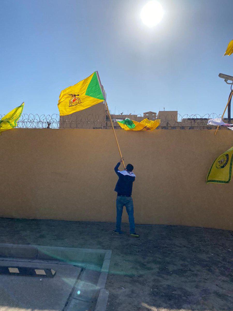 Kata'ib Hezbollah Supporters Stormed and Set Fire to US Embassy in Baghdad