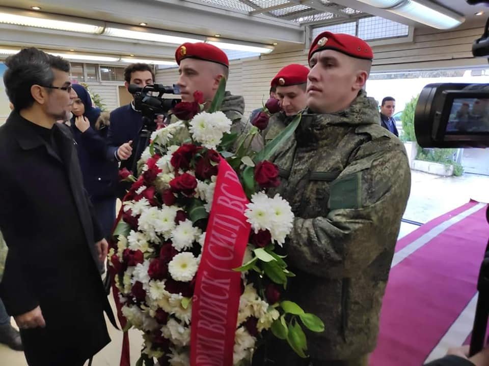 Russian Military Delegation Particiaptes In Soleimani's Funeral Ceremony In Iranian Embassy In Syria