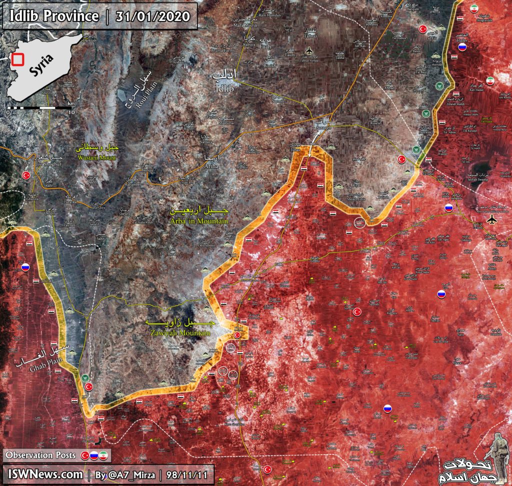 Military Situation In Southeastern Idlib On January 31, 2020 (Map Update)