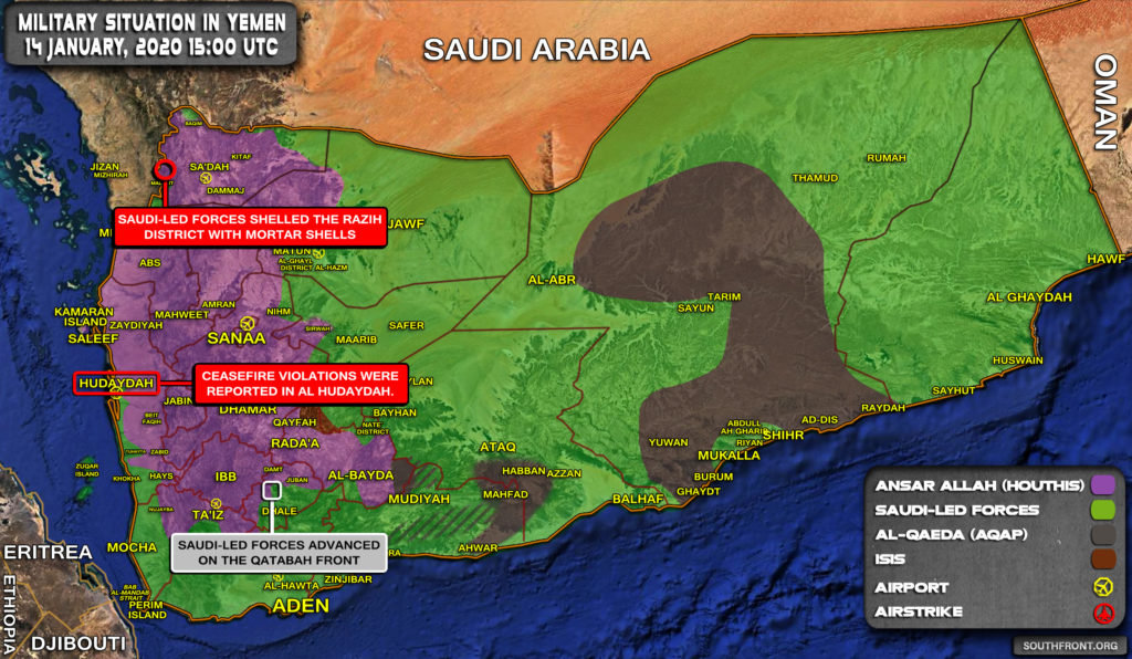 Military Situation In Yemen On January 14, 2020 (Map Update)