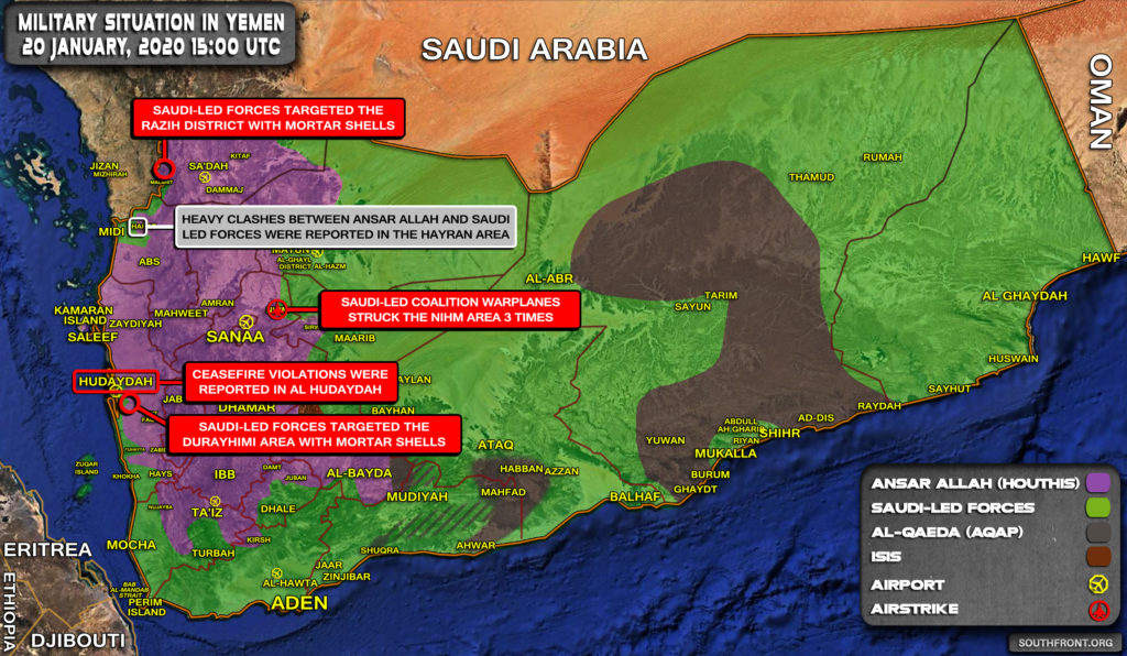 Military Situation In Yemen On January 20, 2020 (Map Update)